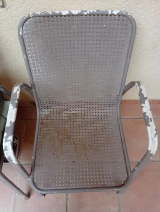 Tavolo in ferro battuto e marmo + 4 sedie