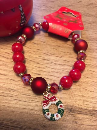 Braccialetto Natale con ciondolo corona