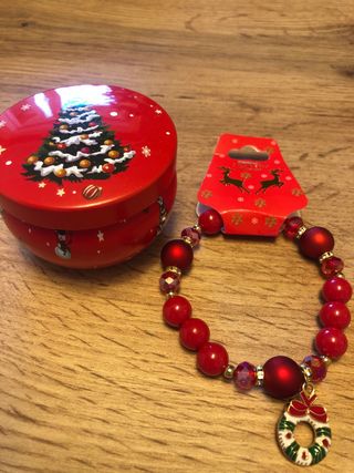 Braccialetto Natale con ciondolo corona