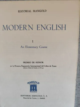 Modern English I y II, libros antiguos ingles