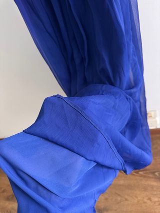 Vestido largo gasa azul para eventos