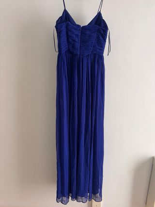 Vestido largo gasa azul para eventos