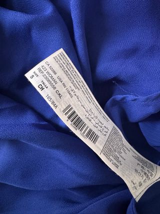 Vestido largo gasa azul para eventos