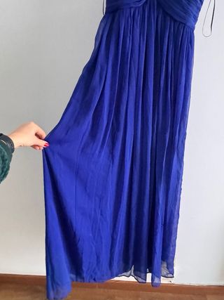 Vestido largo gasa azul para eventos