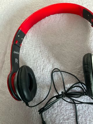 Auriculares Cascos Rojos y Negros