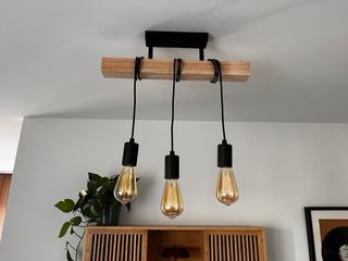 Lámpara de techo madera y metal