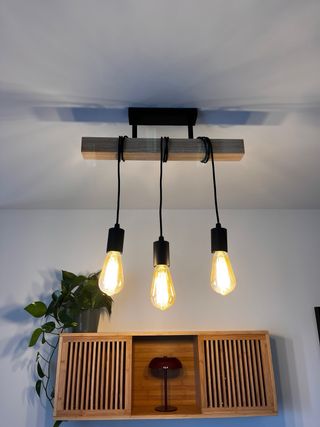 Lámpara de techo madera y metal