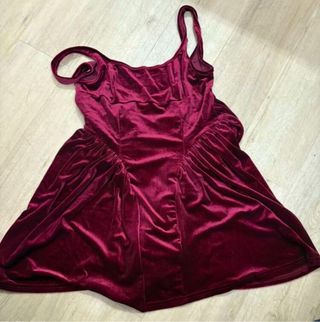 Abito vintage velluto donna rosso