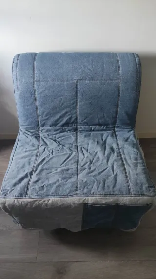Sofá Cama Funda Tela Azul/Gris vaquera
