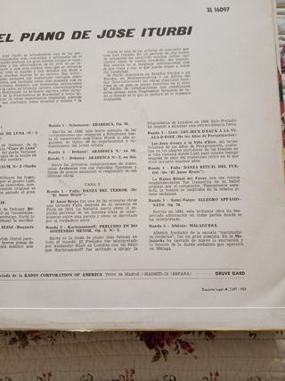 LP vinilo el piano de José iturbi.
