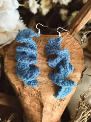 Pendientes Crochet Azul marino