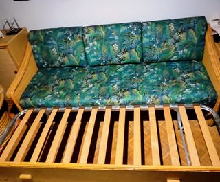 Sofa cama de mimbre