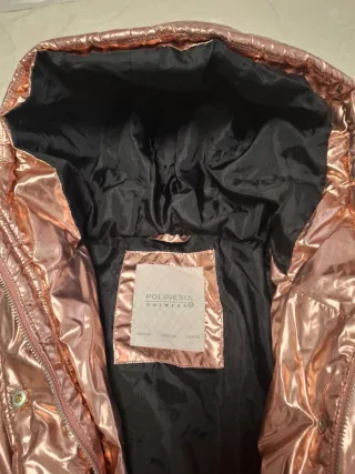 Chaqueta acolchada rosa metalizada