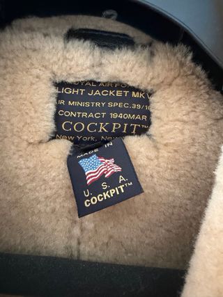 Cazadora Cockpit USA R.A.F Piel Marrón/Beige