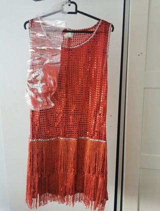 Disfraz Charleston lentejuelas flecos