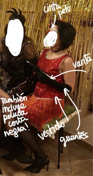 Disfraz Charleston lentejuelas flecos