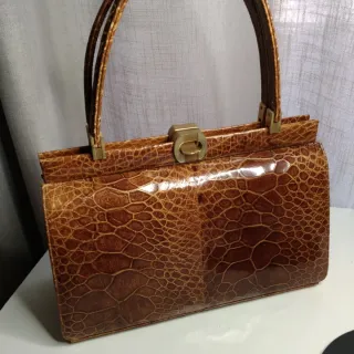 Bolso piel tortuga y monedero vintage