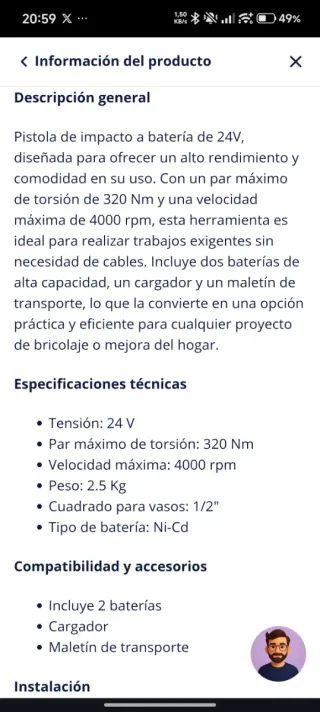 Pistola de impacto WESCO 24V