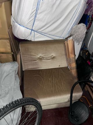 Butaca desplegable terciopelo beige