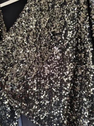 Chaqueta Lentejuelas Negra y Dorada Talla L