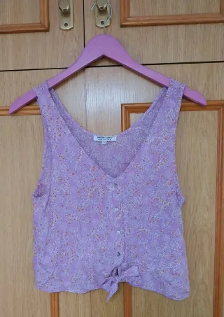 Camisa sin tirantes lavanda