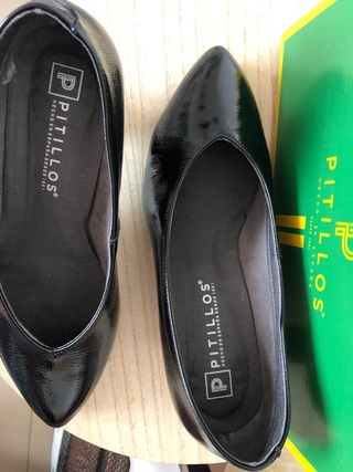Zapatos Pitillos Negros Talla 39/40 Piel