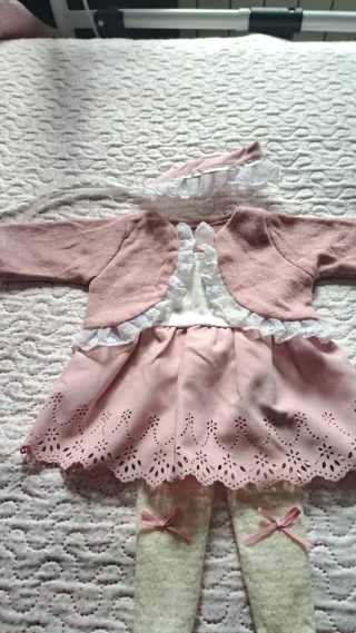 Traje Muñeca Reborn Rosa y Blanco