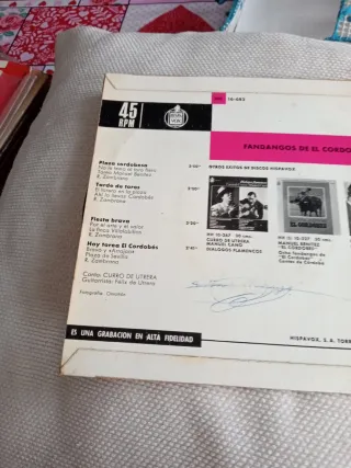 Vinilo Curro de Utrera Fandangos El Cordobes