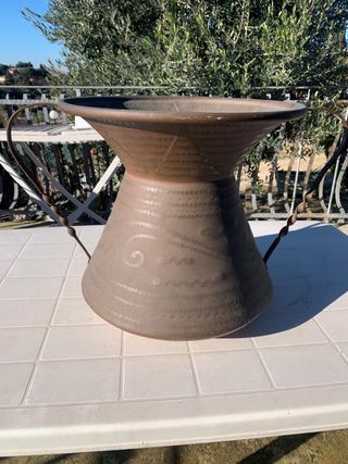 Grande conca in rame antica decorata