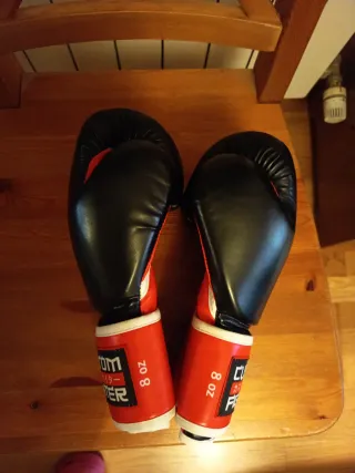 Guantes Custom Fighter 8 oz Negros/Rojos