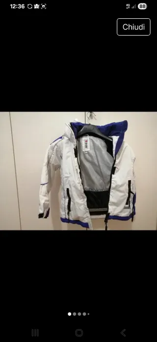 Completo sci bianco e viola taglia 6 anni