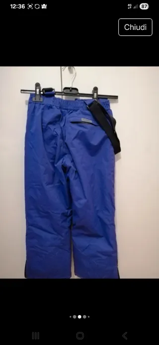 Completo sci bianco e viola taglia 6 anni