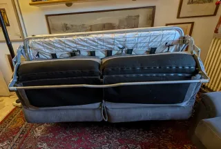 Divano letto e poltrona beige/grigio Chateoux d'ax