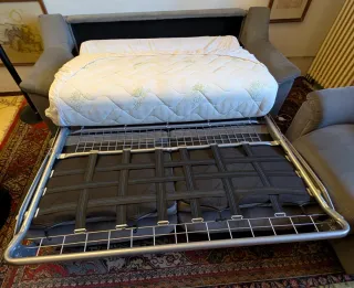 Divano letto e poltrona beige/grigio Chateoux d'ax