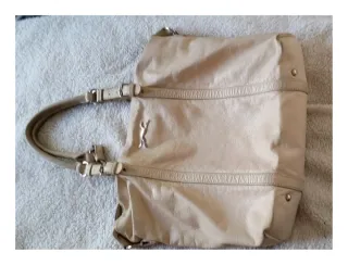 Bolso grande PIEL Bimba y Lola beige.