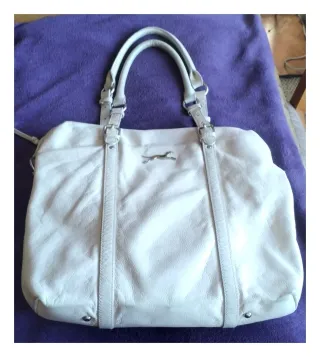 Bolso grande PIEL Bimba y Lola beige.