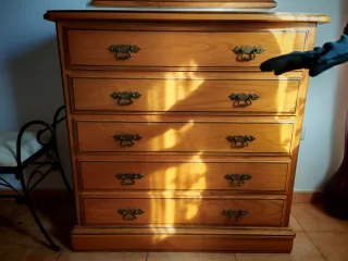 Cajonera de madera con 5 cajones