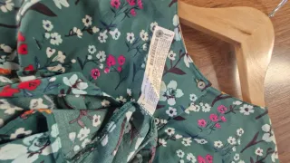 Camisa Zara flores verde talla S