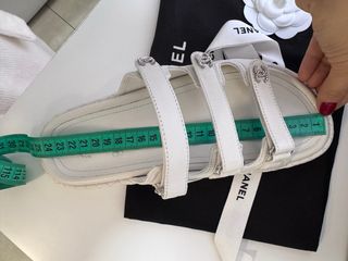 Sandalias Chanel Piel Blancas Talla 37 Nuevas