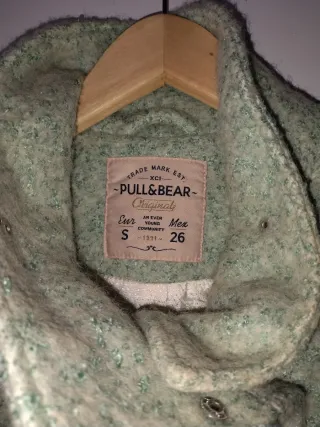 Abrigo lana verde agua Pull&Bear Talla S GANGA!
