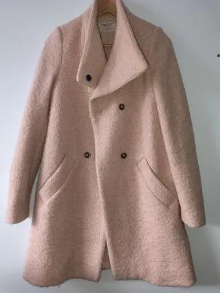 Abrigo Zara Lana Talla S Rosa Invierno SUPER GANGA