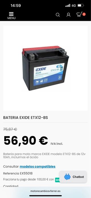 Batería Moto AGM 12V 10Ah