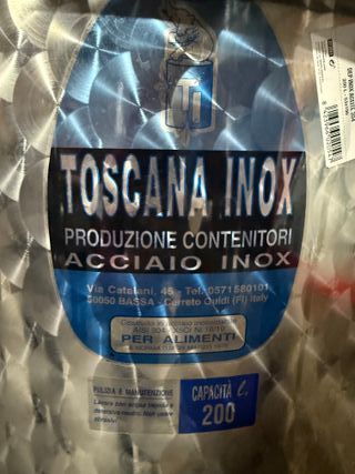 Bidón Acero Inoxidable Toscana Inox 200L