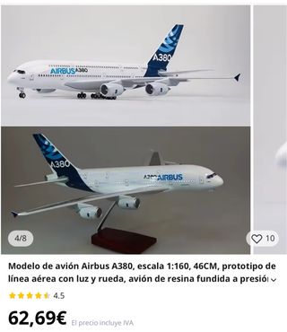 Maqueta Avión Airbus A380 1:160