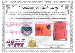 Camiseta Holanda Cruyff Firmada Enmarcada Certific
