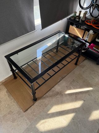 Solo hoy Mesa de centro cristal y metal