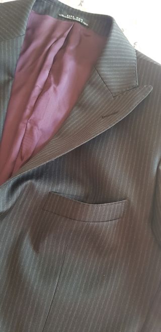 Traje Zara Raya Gris Negro