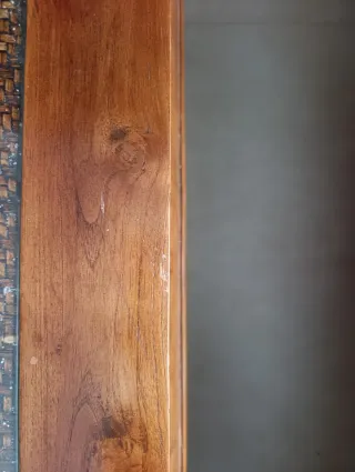 Mesa de centro madera maciza y cristal