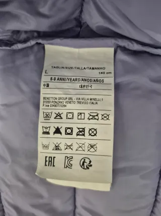 Chaleco Benetton niña lila, talla 8-9años