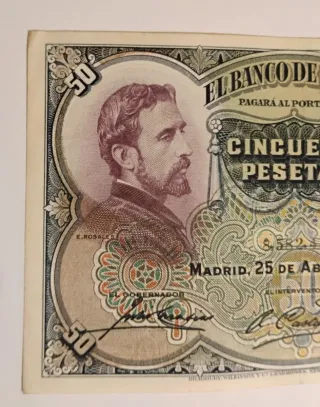 Billete 50 Pesetas 1931. Banco de España. Original